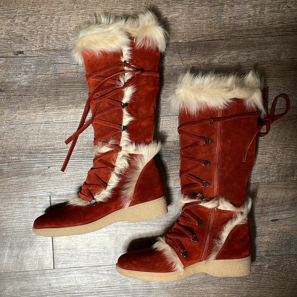 NWOT Coach Andi suede fur vintage boots - Picture 5 of 10